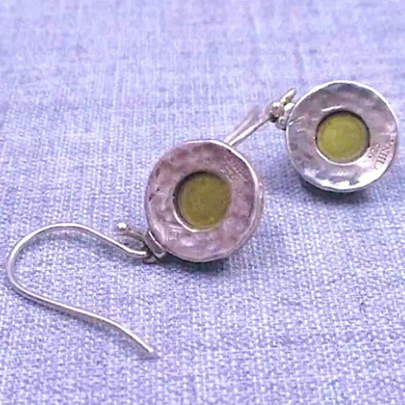 SILPADA Sterling Silver Pearl Drop Earrings with Hammered Brass Accent Two Tone - Picture 3 of 5